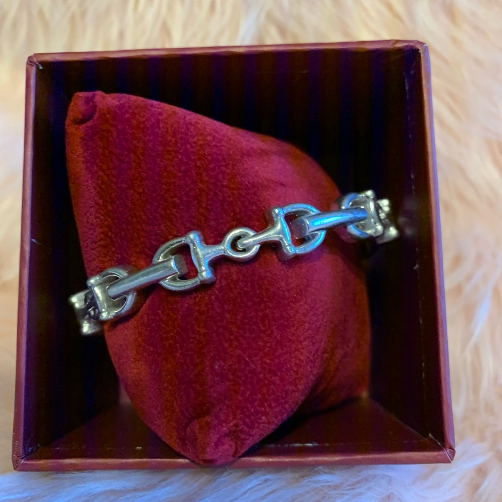 Arthur Court silver bangle with saddle stirrups
